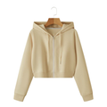 Signature Beige Crop Hoodie
