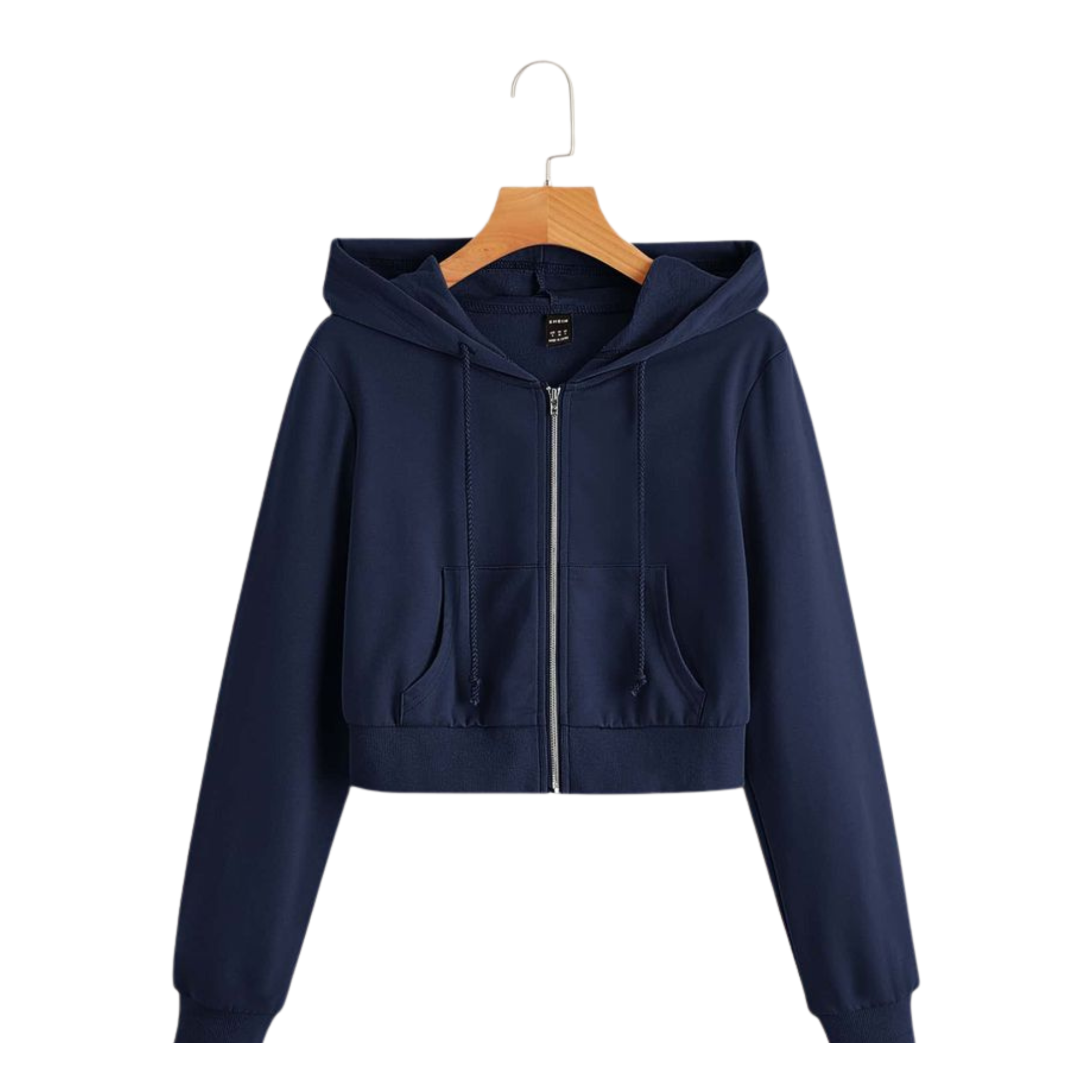 Midnight Navy Crop Hoodie