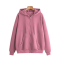 Dusty Rose Front-Open Zip Hoodie