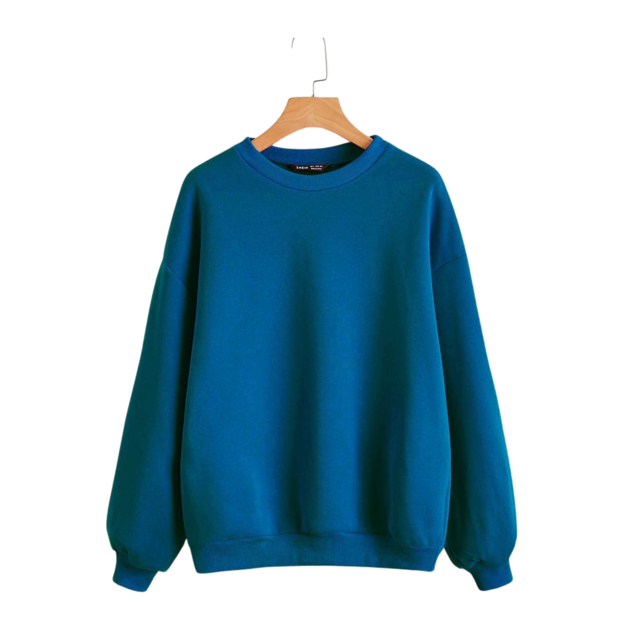 Teal Blue Drop-Shoulder Sweatshirt