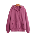Mulberry Front-Open Zip Hoodie