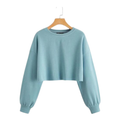 Sky Blue Balloon-Sleeve Crop Top