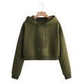 Olive Green Signature Crop Hoodie