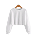 Crisp White Balloon-Sleeve Crop Top