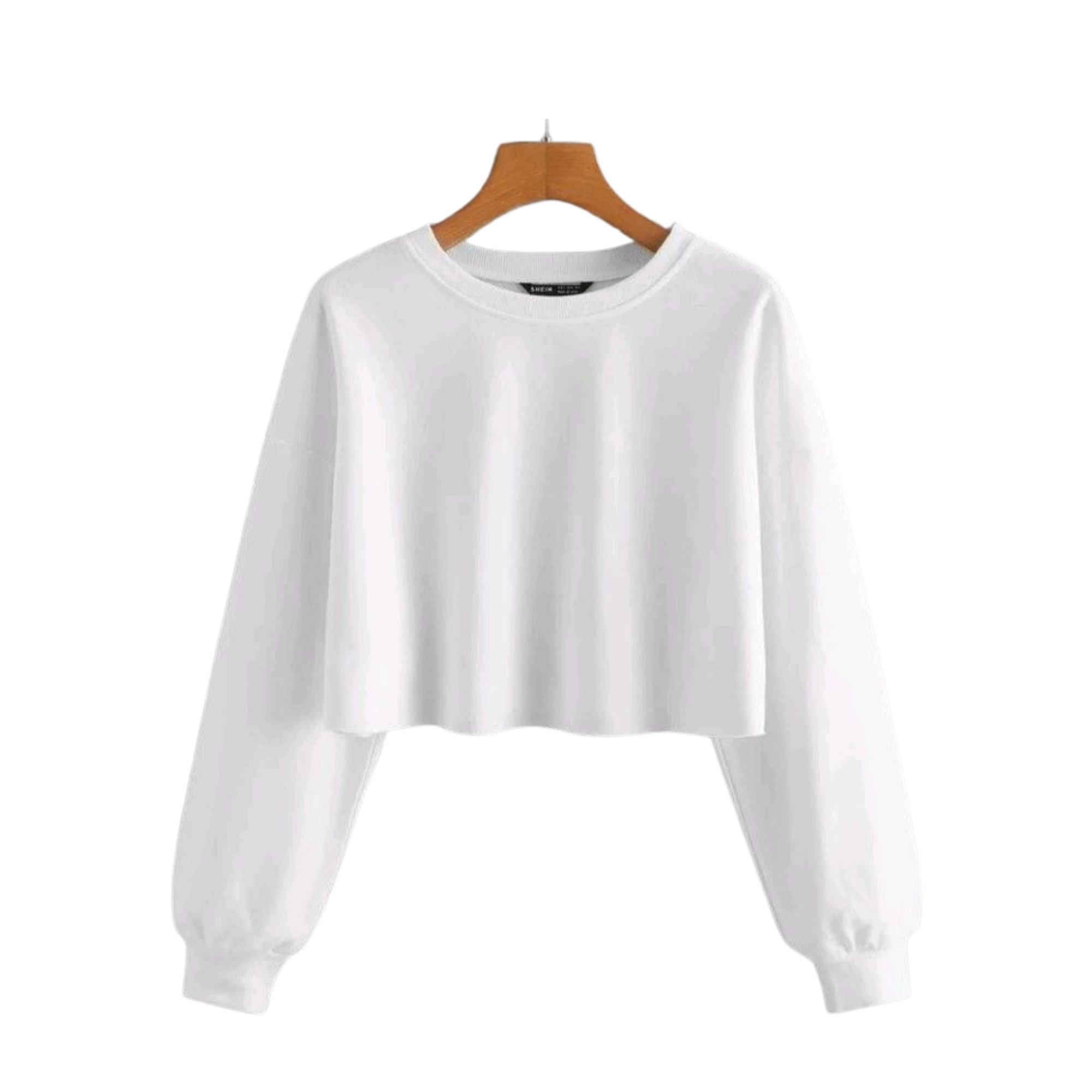 Crisp White Balloon-Sleeve Crop Top