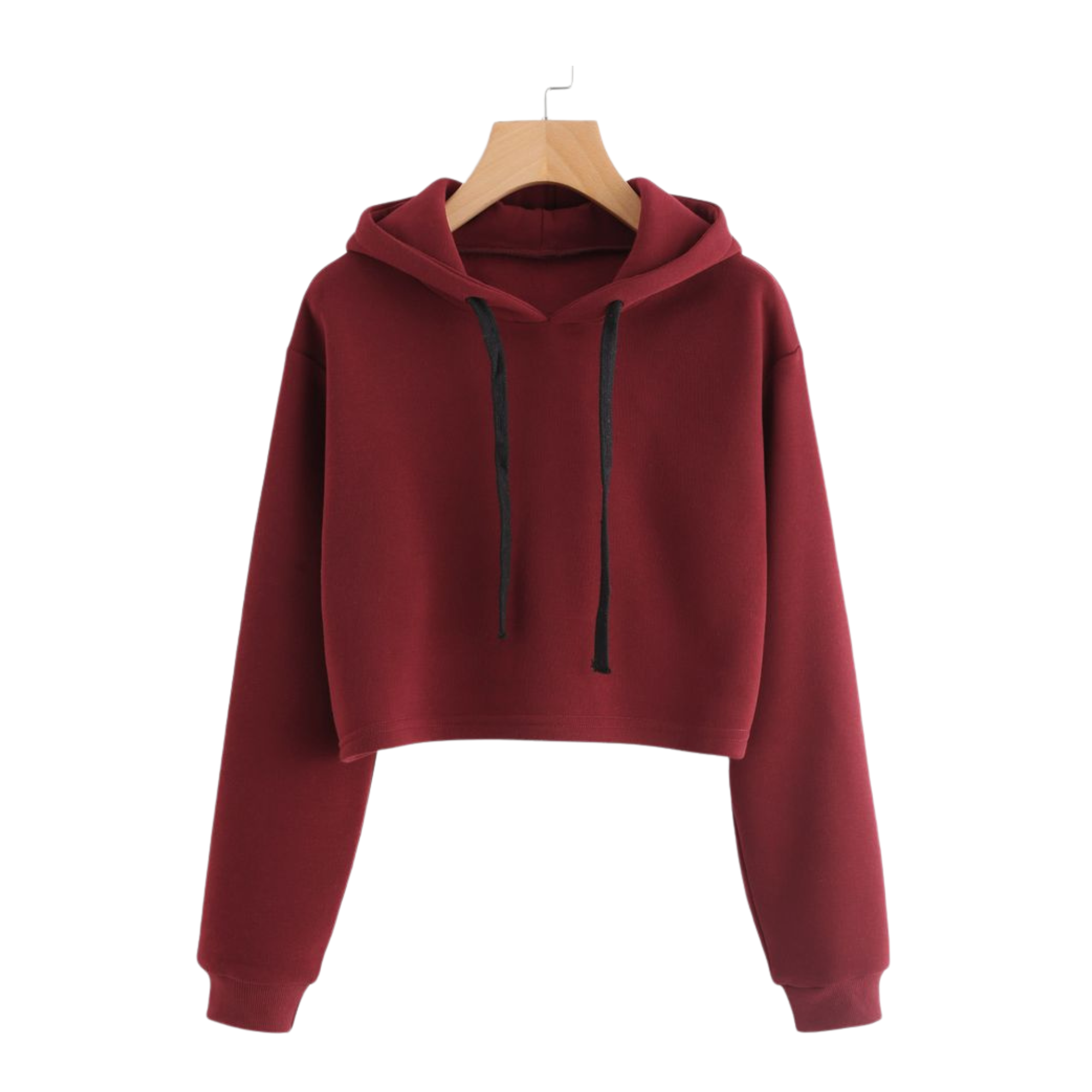Signature Maroon Crop Hoodie