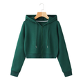 Bottle Green Crop Hoodie