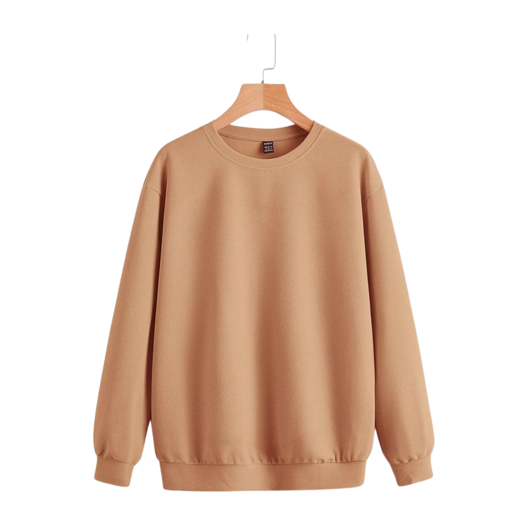 Caramel Tan Drop-Shoulder Sweatshirt