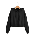 Stealth Black Crop Hoodie
