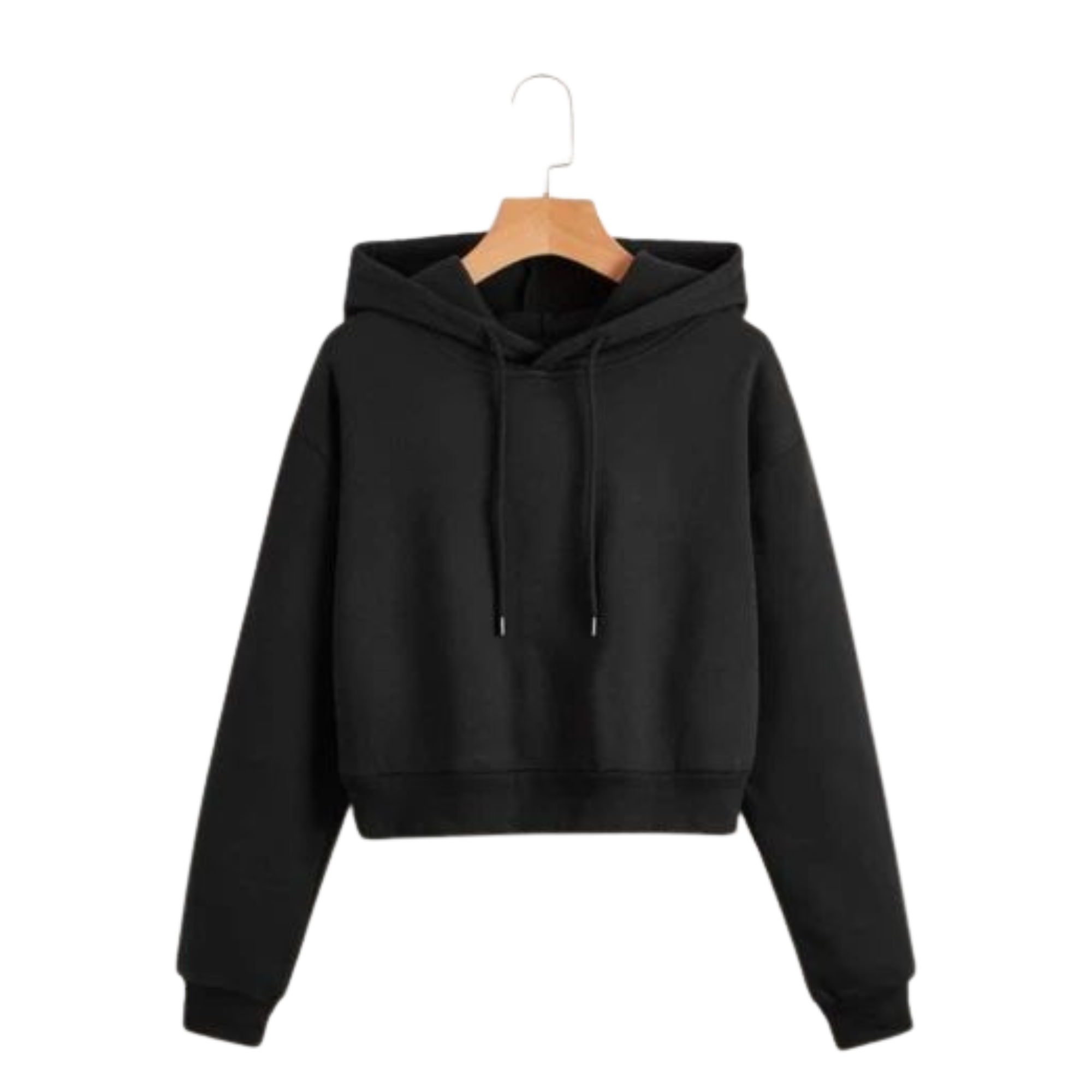 Stealth Black Crop Hoodie